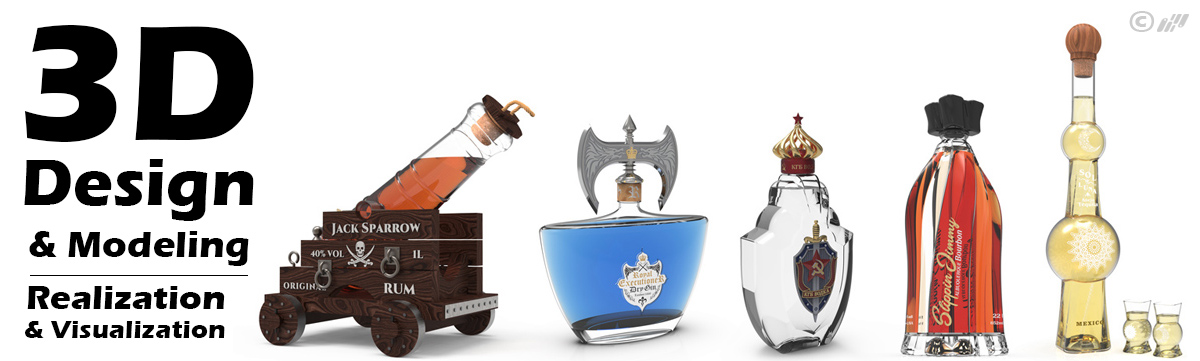 3D Liquor Bottles Design Fancy 3D Best Bottle Designs